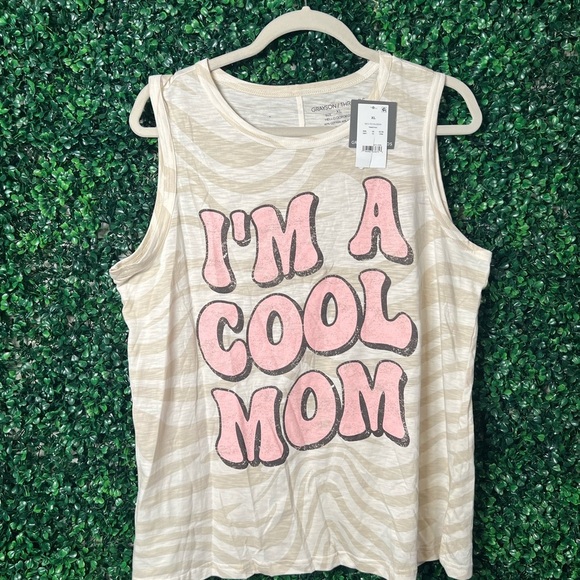 Woman Graphic Tank Top - Pink and Cream - Picture 1 of 3